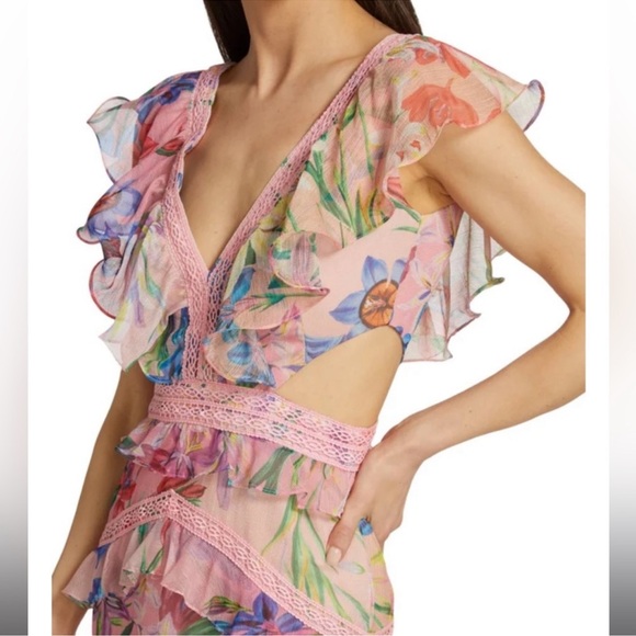 Brand new with tags PatBo floral ruffle cut out dress - Picture 5 of 5